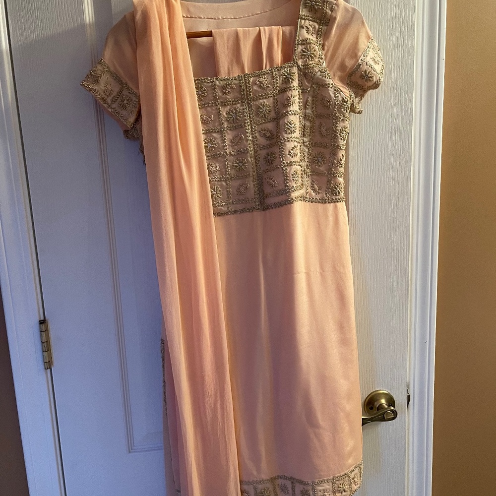 Peach Churidaar Suit